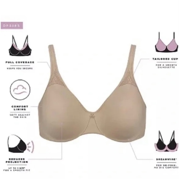 BALI Passion for Comfort Minimizer Silky Smooth Seamless Bra Nude - 38G - Picture 3 of 10